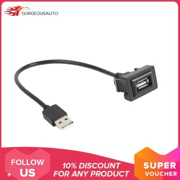 Cheap 150CM Car Dash Flush Mount two USB Port Panel Auto Boat Dual USB  Extension Cable Adapter