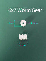 6x7mm Worm Pinion โมดูล 0.5M POM พลาสติก Helical Gears 2mm Hole DIY ของเล่นเครื่องบินอุปกรณ์เสริม W6x7-2A-lihelong3