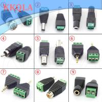 QKKQLA Audio Video Adapter 3.5mm Jack Stereo Connector BNC RAC Male Female Plug AV CCTV Camera Speaker Wire Connectors