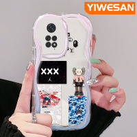 YIWESAN เคสสำหรับ Xiaomi MI Redmi โน๊ต11 11S Poco M4 Pro 4G เคสแนวโน้มแฟชั่นลายกราฟฟิตีแนวสตรีทหุ่นยนต์สุดเท่ขอบโค้งเคสใสเนื้อครีมใสฝาครอบป้องกันเคสมือถือ