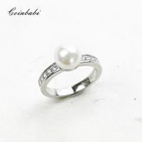 Rings Pearl 925 Sterling Silver White Zircon Stones Brand New Fine Women Jewelry Europe Style Trendy Bijoux Eternity Love Gift