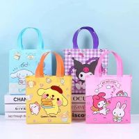 Sanrio Cinnamoroll Mymelody Kuromi Pom Pom Purin กระเป๋าสะพายไหล่ กระเป๋าถือ กระเป๋าช้อปปิ้ง ผ้าแคนวาส พับได้ จุของได้เยอะ เหมาะกับของขวัญวันเกิด สําหรับสตรี