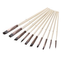 10pcs/set Multipurpose Artist Brushes Paintbrush Nylon Hair Pearlescent Wooden Handle Paint Brushes for Acrylic Oil Watercolor Gouache Nail Face Painting Art Supplies for Adults Students Children Fannlady