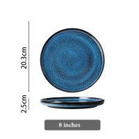 Starry Blue nordic Ceramic Plate serving round tray decorative salad sushi dessert plate porcelain tableware dinner sets