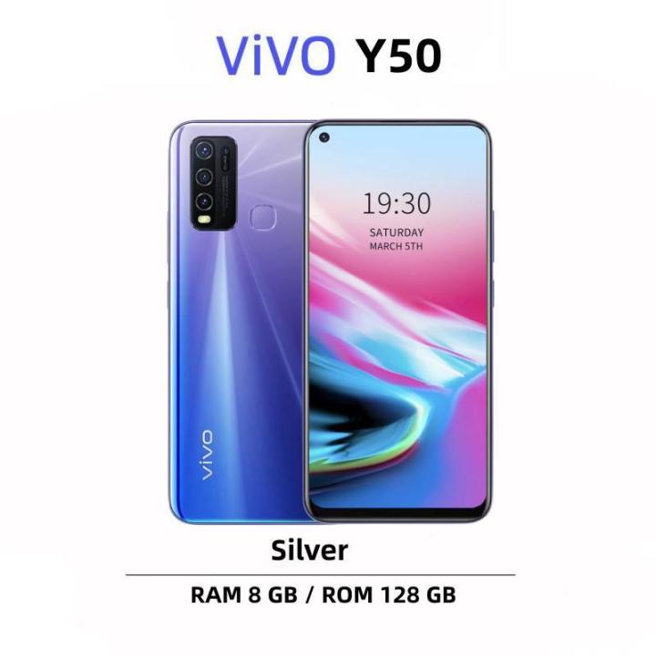 vivo-มือถือโทรศัพท์มือถือvivo-y50-วีโว้-50-ขนาดหน้าจอ-6-53-นิ้ว-ram-8-rom-128-gb-แถมฟิล์มกระจกให้ฟรี-ฟรีเคสใส-ประกันร้าน-1-ปี