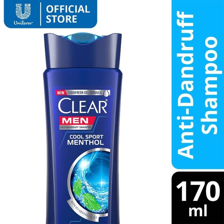 Clear Men Anti Dandruff Shampoo Ice Cool Menthol for Flaky Scalp 170ml ...