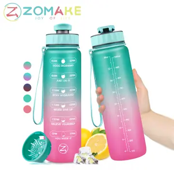 Sports Water Bottles, 1000ml Water Bottle, Timer Water Bottle