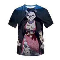 (in stock) Hot man-chester Layer T-shirt Anime Kimetsu No Yaiba 3D Print Street Apparel Mens and Womens Fashion Extra Large T (free nick name and logo)