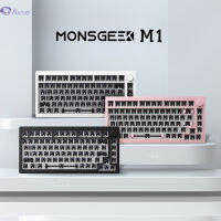 Akko MONSGEEK M1ของตกแต่งงานปาร์ตี้75% RGB แบบถอดเปลี่ยนได้รุ่นแบร์โบนคีย์บอร์ดแบบกลไกโลหะ CNC พร้อมโครงสร้างปะเก็นติด