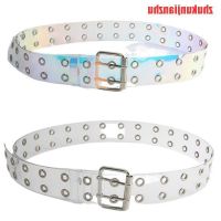 COD SDFERYRTUTYUY [zhukunjianzhu]Transparent Laser Holographic Women Belt Punk Pin Buckle Waistband Waist Strap