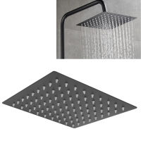 Stainless Steel Rainfall Shower Head Bathroom Square Top Ceiling Mount Showerhead G1/2in Thread