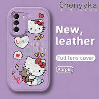 Chenyyka เคสปลอกสำหรับ Samsung S21 5G S21 FE S21บวก5G S21อัลตร้า5G น่ารักเฮลโลคิตตี้ดีไซน์ใหม่เคสหนังนิ่มป้องกันกล้องคลุมทั้งหมดเคสสีกันกระแทกขอบนิ่ม