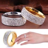 1PCเครื่องประดับของขวัญแหวนเหล็กBlingไทเทเนียมอุปกรณ์เสริมLoverหมั้นคู่แหวนแต่งงานแหวน