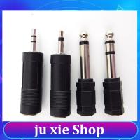 JuXie store 2PCS 6.35mm 6.5mm 1/4" Mono Male To 3.5mm 1/8" Female Connector 2/3 Pole Audio Speaker Terminal Plug Headphone Adapter