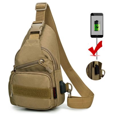กระเป๋าเป้สะพายหลังมีสายชาร์จ USB ลายพรางสำหรับผู้ชายเดินป่าตั้งแคมป์กระเป๋าสะพายไหล่แบบทหาร