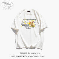 HUANGYOYO เสื้อยืดแขนสั้นสำหรับผู้หญิง100% แมวลายกราฟฟิตีน่ารักสำหรับผู้หญิงผ้าฝ้ายคอกลม