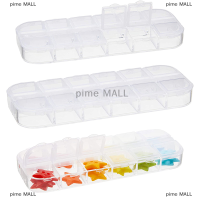 pime MALL 12เซลล์ล้างพลาสติกเล็บตกแต่งเครื่องประดับเก็บกล่องเครื่องประดับอัญมณี