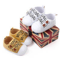 LD Cartoon Footprint รองเท้าเด็กสำหรับชายหญิง Casual Breathable Non-Slip Soft Sole Toddler Shoes