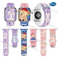 2023 new☊﹉☎ Disney StellaLou tali Duffy untuk Apple cetak beruang seri penuh untuk pengganti gelang jam 38 mm-45 mm hadiah ulang tahun