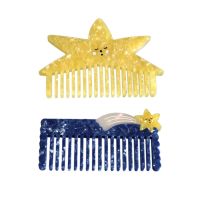 Star Shape Hair Comb Acetic Acid Hair Brush Sweet Style Hair Detangling Comb Lightweight-Styling Comb for Travel Daily