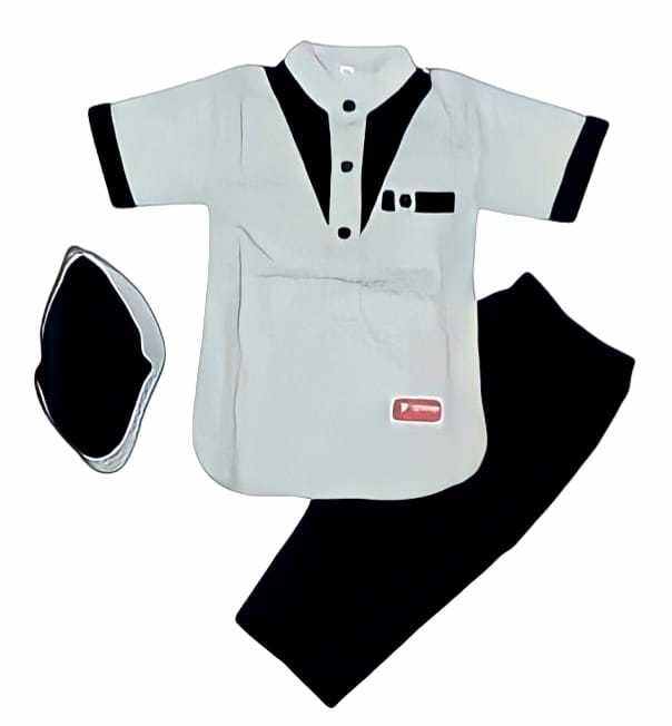 BAJU MUSLIM BAJU KOKO ZAIN ANAK LAKILAKI KEKINIAN PLUS PECI 112 TAHUN