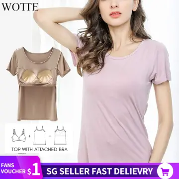 T Shirt With Built In Bra - Best Price in Singapore - Feb 2024