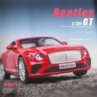 RMZ CITY 1/36 Bentley GT รถเนวิเกเตอร์แบบหล่อขึ้นรูปรถบัสของเล่นจำลองรถบรรทุกหล่อขึ้นรูปโลหะขนาดเล็กประตูโลหะผสมอัตโนมัติหล่อโมเดลรถเปิดใช้งานของตกแต่งคอลเลกชันของขวัญ