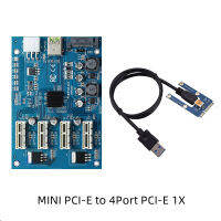 M.2ตัวคูณ4พอร์ต Pcie หรือ Mini Pcie เป็น4 1X PCI-E USB 3.0ฮับ16x ASM1184E ไรเซอร์