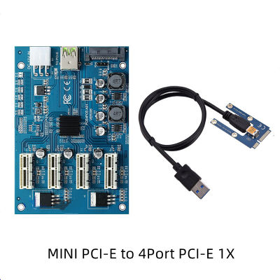 M.2ตัวคูณ4พอร์ต Pcie หรือ Mini Pcie เป็น4 1X PCI-E USB 3.0ฮับ16x ASM1184E ไรเซอร์