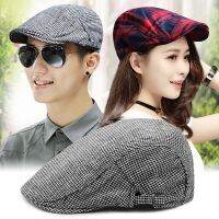 【Hot Sale】 men and women spring summer Korean version thin section houndstooth plaid outdoor casual short brim peaked hat