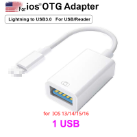 USB อะแดปเตอร์ OTG สำหรับ iPhone iPad IOS15 IOS13/16แสงไฟต่อยูเอสบี USB อะแดปเตอร์3.0การถ่ายโอนข้อมูลเข้า/ออกเมาส์ U-ดิสก์คีย์บอร์ดเปียโนสายแปลง USB MIDI Lightning ในการอะแดปเตอร์กล้องถ่ายภาพ