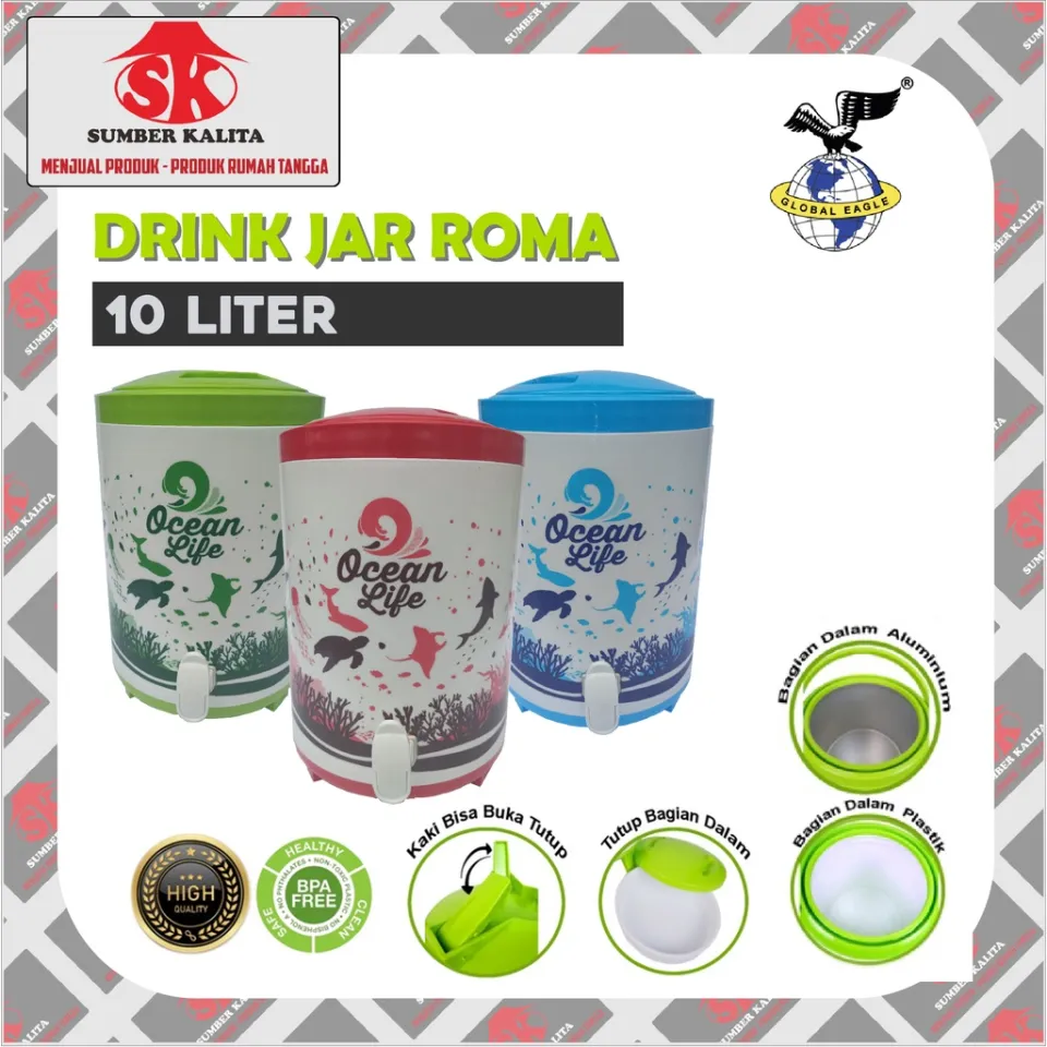 Jual Drink jar Roma 10 liter GLOBAL EAGLE/ Tempat Air minum / Termos air  panas dingin