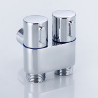 ❁ 3-way Angle Valve G1/2 Mini Sink Multi-function Faucet Brass One-In-Two-Out Washing Machine Toilet Silver Bidet Sprayer Valve