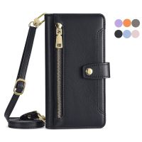 ✜△❈ Honor X9a 5G Phone Case Honor X7a X8a X6 X8 X9 4G 5G X40i Multi-function Wallet Book Cover Zipper Bag with Card Holder Lanyard Strap