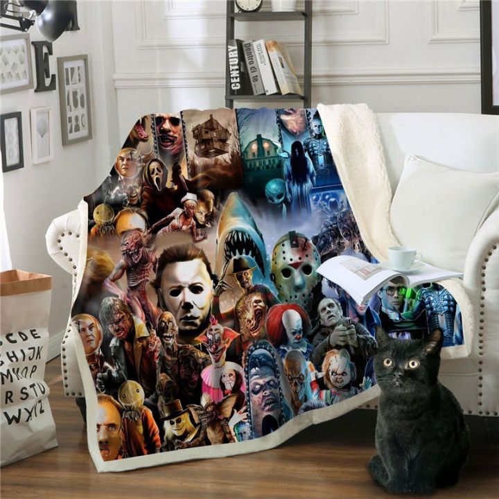 newest-horror-movie-child-of-play-character-chucky-blanket-gothic-sherpa-fleece-wearable-throw-blanket-microfiber-bedding-001