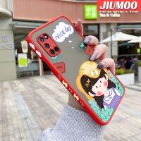 เคส JIUMOO สำหรับ OPPO A52 A72 4G เคสโทรศัพท์แบบแข็งผิวด้านข้างบางด้านสาวน่ารักลายการ์ตูนเคสซิลิโคนกันกระแทกคลุมทั้งหมดเคสป้องกันเลนส์กล้อง