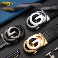 Tide crocodile grain automatic belt buckle high-grade ins wind business young and middle-aged male belt web celebrity hot style belt