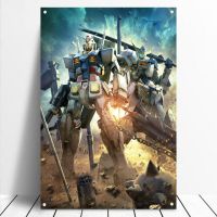 Gundam โปสเตอร์โลหะรายการทีวีเกมภาพยนตร์อนิเมะป้ายดีบุก MZ402ตกแต่งศิลปะบนผนัง