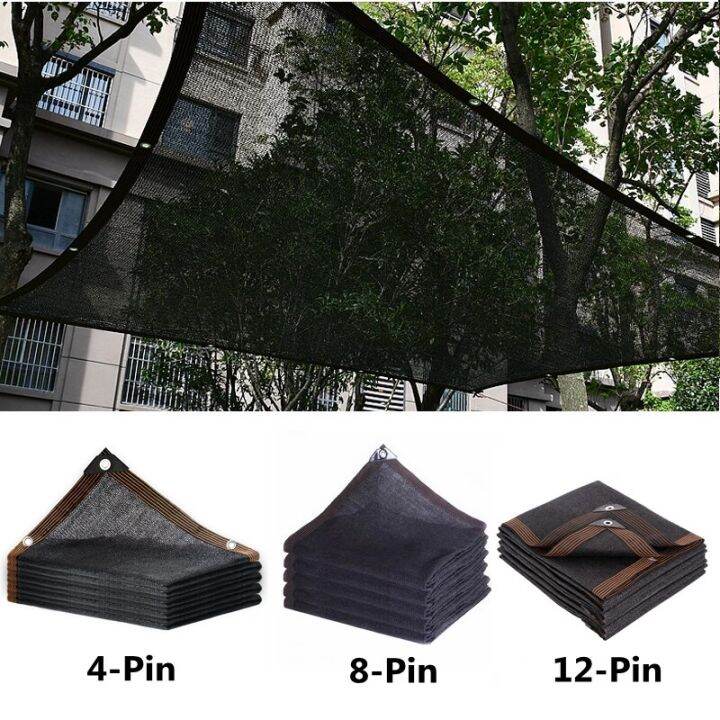 4 8 12 Pin Black HDPE Anti-UV Sun Shade Net Gazebo Shelter Outdoor ...