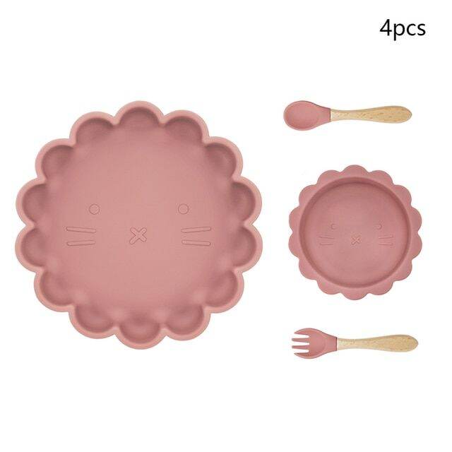 kawaii-animal-shape-baby-plates-for-food-silicone-cookware-set-of-dishes-non-slip-bowl-feeding-spoons-childrens-tableware