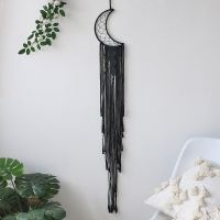 Black Moon Star Macrame Dream catcher Nordic Home Decoration Accessories Boho Wall Decor Kids Baby Room Party