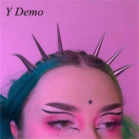 Y Demo 5คู่ Punk Sparks Hairpin Handmade Rock Alloy Horn คอสเพลย์อุปกรณ์เสริม Streetwear