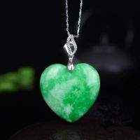 Intagliato Giada Verde Naturale Del Pendente Del Pendente Cuore Amore Cinese Collana Di Fascino Giadeielli Di Moda Di Lucky Uomo Donna Amuleto Regali