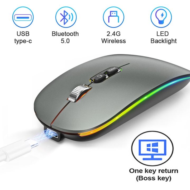 Bluetooth Mouse, 2.4g Bluetooth Wireless Mouse Dual Mode(bluetooth 5.0+usb)