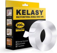 ☇♦◇ Extra Large Double Sided Tape Heavy Duty1.2 x 200 Nano Double Sided Adhesive TapeStrong Sticky Double Sided Mounting TapeCl