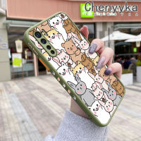 เคส Chenyyka สำหรับ A91 OPPO F15 Reno 3 4G เคสคล้ายฝ้าแฟชั่นการ์ตูนสัตว์น่ารักแข็งเคสนิ่มใส่โทรศัพท์ขอบกันกระแทกคลุมทั้งหมดเคสซิลิโคนป้องกันเลนส์กล้อง