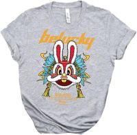 2023 Summer Toddler Boys Girls Kids Chinese Year of Rabbit Chinese New Year Letters Prints Cute Top T Youth