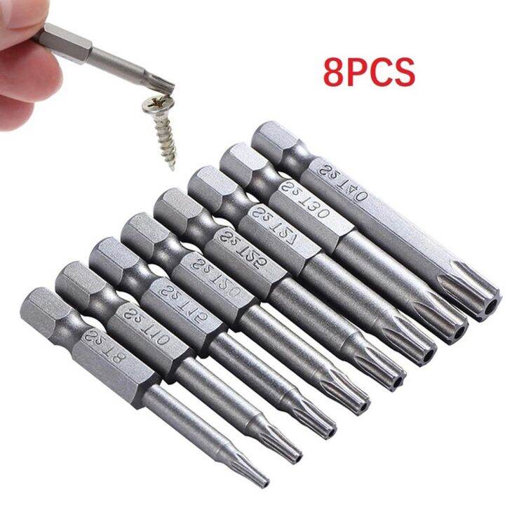 8*Torx Screwdriver Bit Long Torx Screwdriver Bits 1/4\ Hexagon Handle