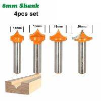 4PC / Set 8MM Shank Milling Cutter ไม้แกะสลักโซลิดคาร์ไบด์จุดกลมตัดจมูกกลม Bits Shaker Cutters เครื่องมืองานไม้