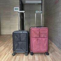 กระเป๋าเดินทางสำหรับธุรกิจเปิดด้านหน้าสำหรับ20 "/24" เคสรถเข็นแบบพกพากันน้ำความจุขนาดใหญ่กระเป๋าเดินทางล็อครหัสศุลกากร TSA กระเป๋าเอกสารแบบพกพาล้อสากลยางสองแถว